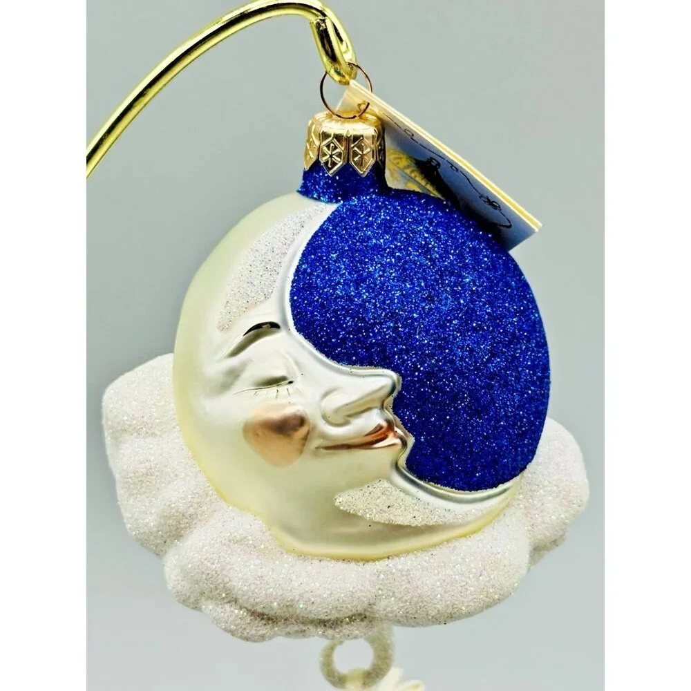 Patricia Breen See Him Sleep Glittered Sky 1999 2 piece‎ Christmas Ornament 9935